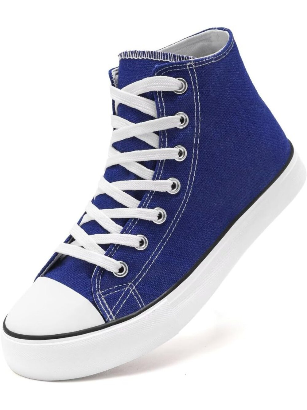 Women's Blue High Top Canvas Breathable Comfortable Lace Up Casual Sneakers